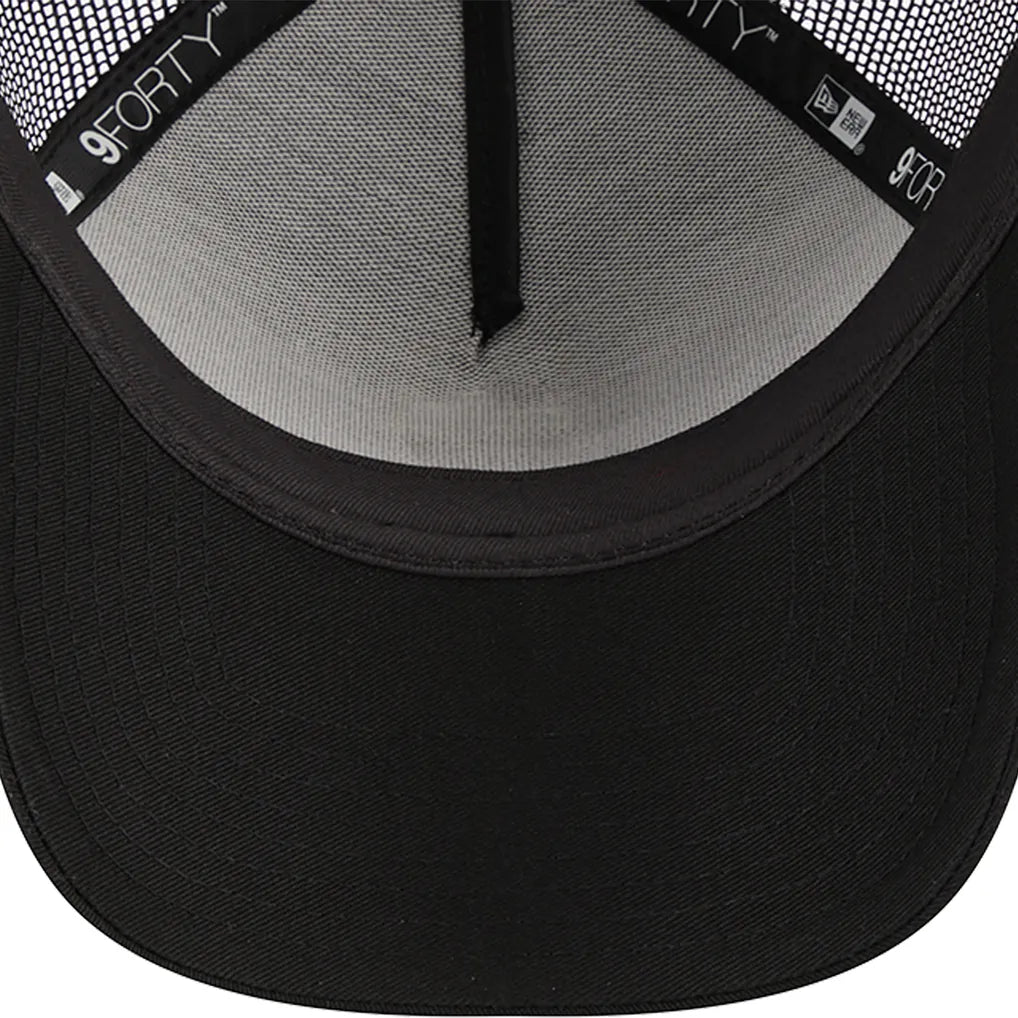 New York Mets New Era A-Frame 9FORTY Trucker Adjustable Hat - Black Techwosell