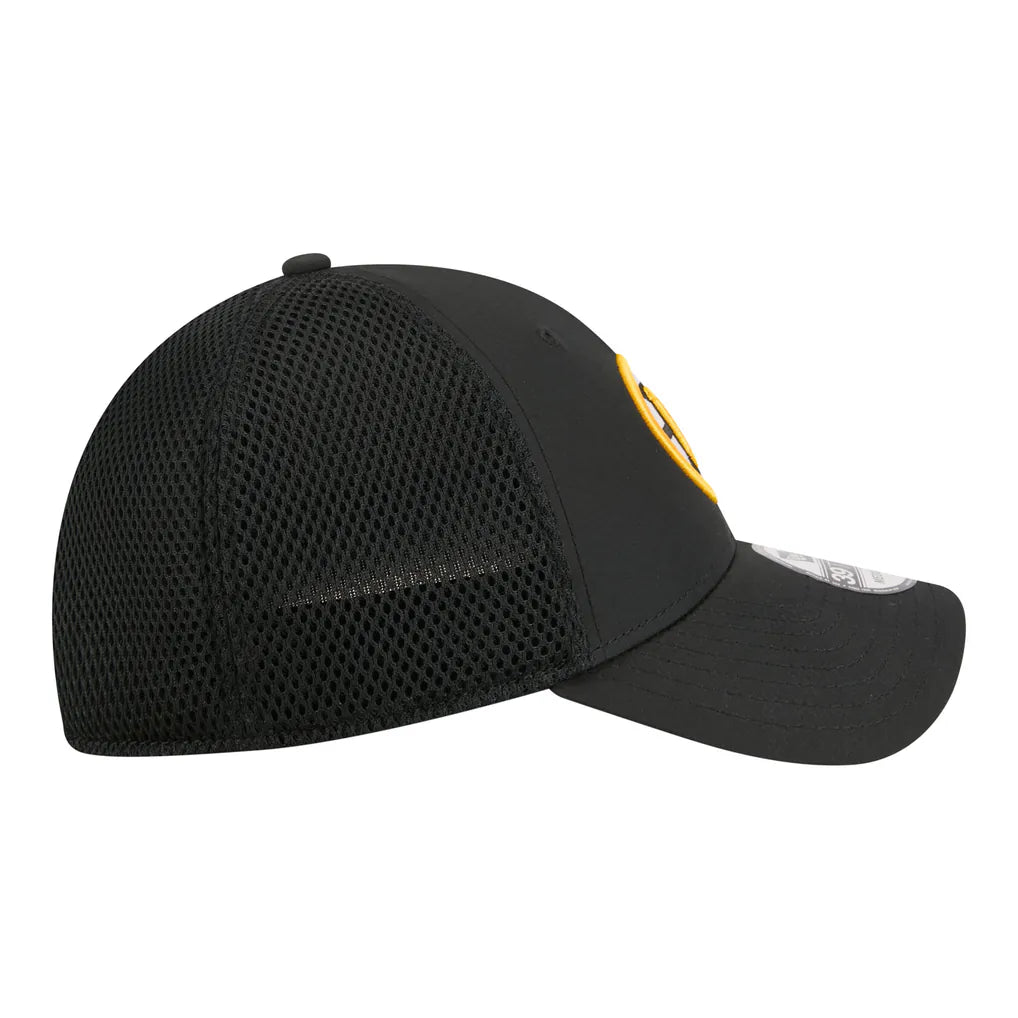 Boston Bruins New Era Logo 39THIRTY Flex Hat - Black Techwosell