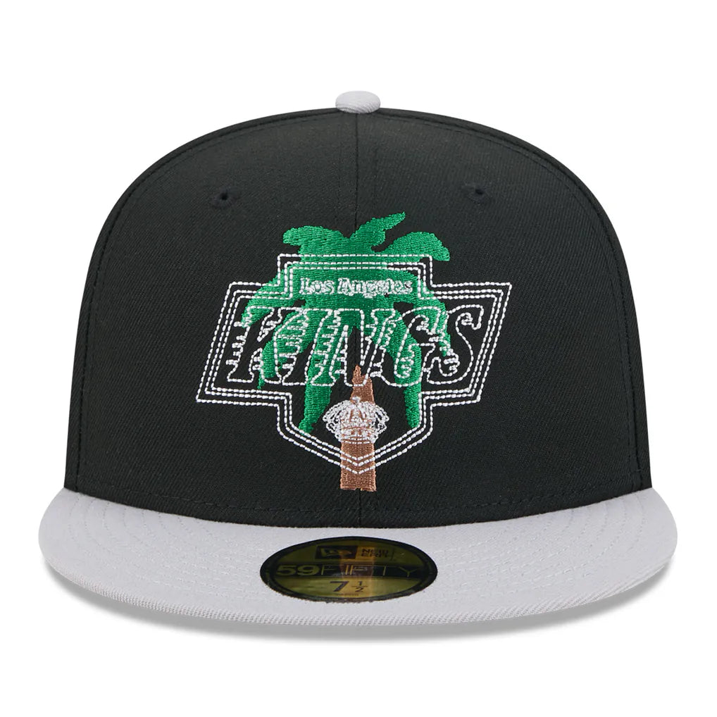 Los Angeles Kings New Era City Icon Stitched Overlay 59FIFTY Fitted Hat - Black/Gray Techwosell