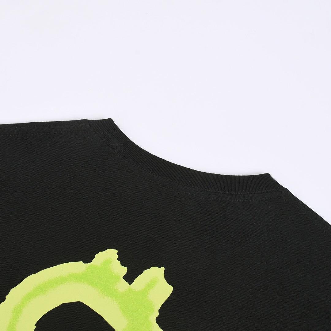 Balenciaga Black & Green T-Shirt Without Collar Techwosell