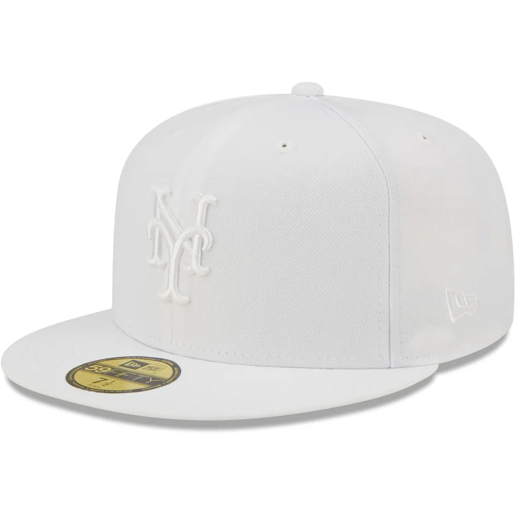 New York Mets New Era White on White 59FIFTY Fitted Hat