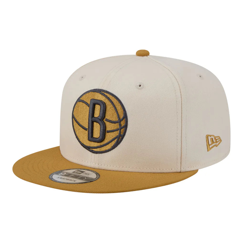 Brooklyn Nets New Era Two-Tone Color Pack 9FIFTY Snapback Hat - Cream/Tan