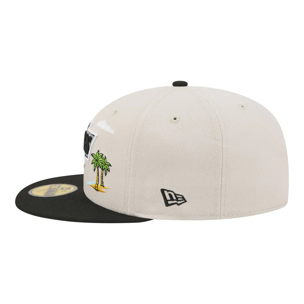 Los Angeles Kings New Era Localized City Icon 59FIFTY Fitted Hat - Tan/Black