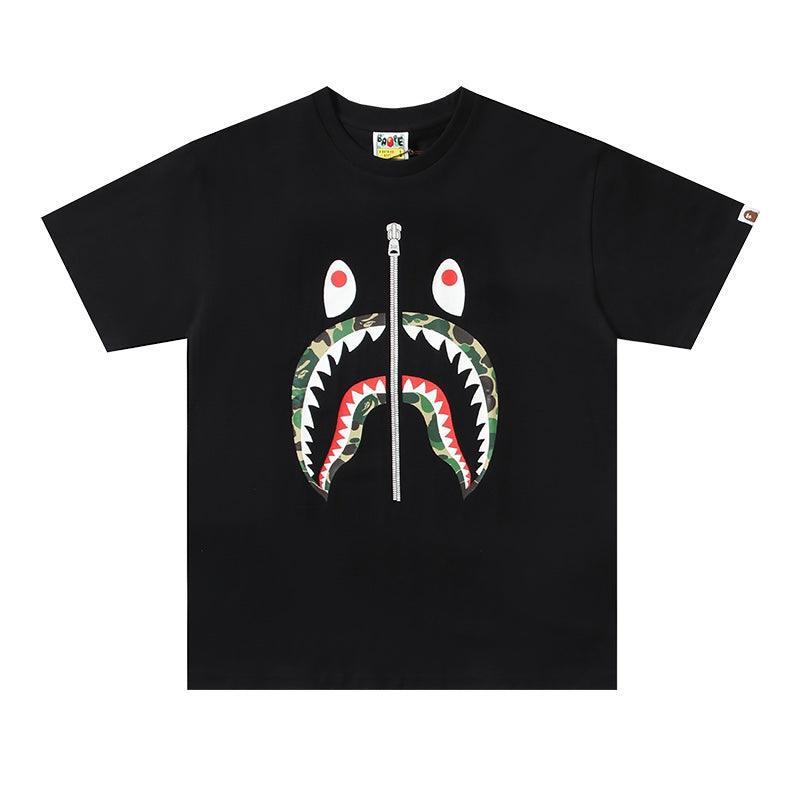 BATHING APE Black T-SHORT SLEEVE TEE 1ST CAMO SHARK TEE