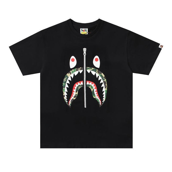 BATHING APE Black T-SHORT SLEEVE TEE 1ST CAMO SHARK TEE