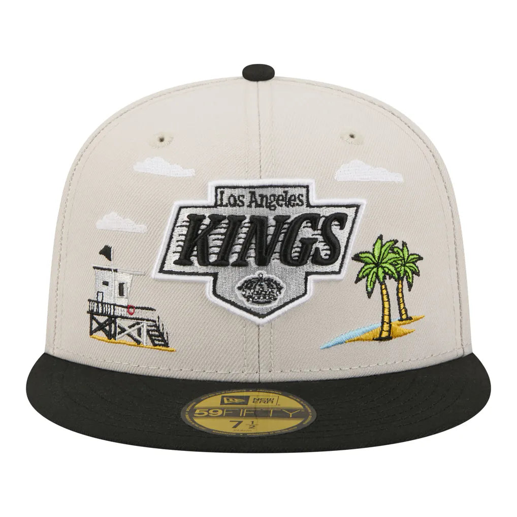 Los Angeles Kings New Era Localized City Icon 59FIFTY Fitted Hat - Tan/Black