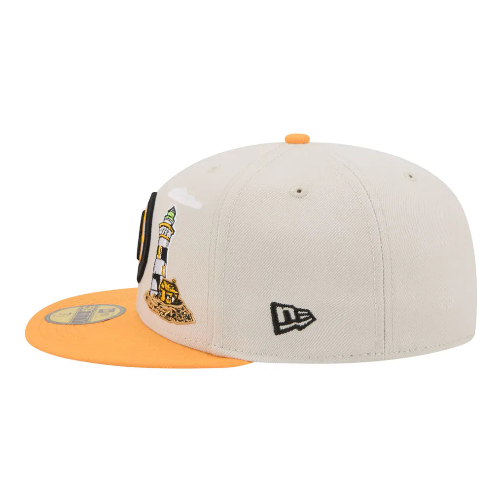 Boston Bruins New Era Localized City Icon 59FIFTY Fitted Hat - Tan/Gold Techwosell