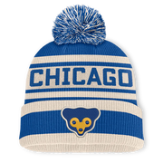 Chicago Cubs Fanatics Tape Measure Cuffed Knit Hat with Pom - Royal Techwosell