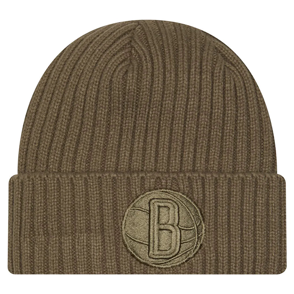 Brooklyn Nets New Era Color Pack Cuffed Knit Hat - Olive Techwosell