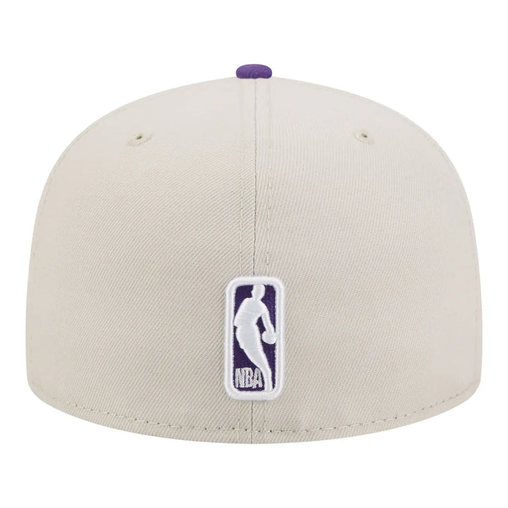 Los Angeles Lakers New Era Localized City Icon 59FIFTY Fitted Hat - Tan/Purple