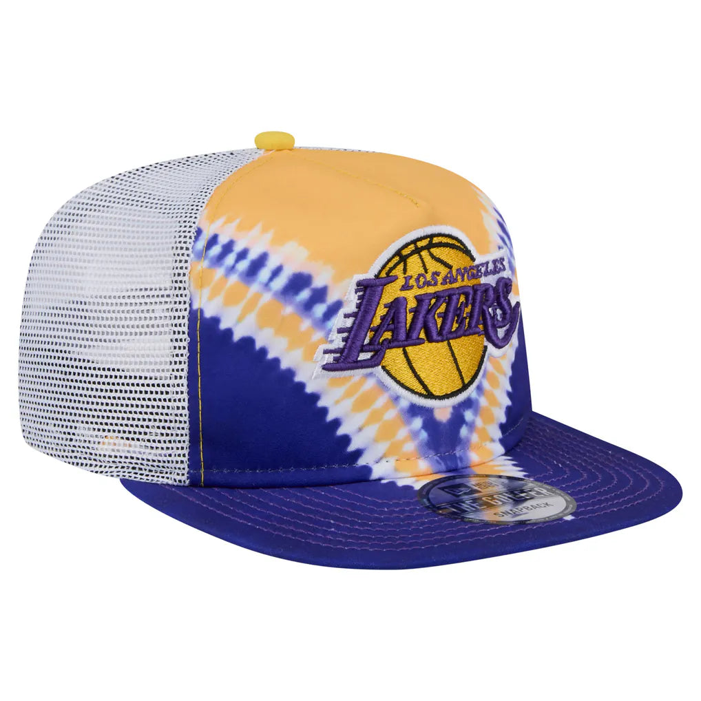 Los Angeles Lakers New Era Throwback Dye Golfer Snapback Hat - Purple/Gold