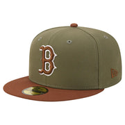 Boston Red Sox New Era Color Pack 59FIFTY Fitted Hat - Olive/Brown Techwosell