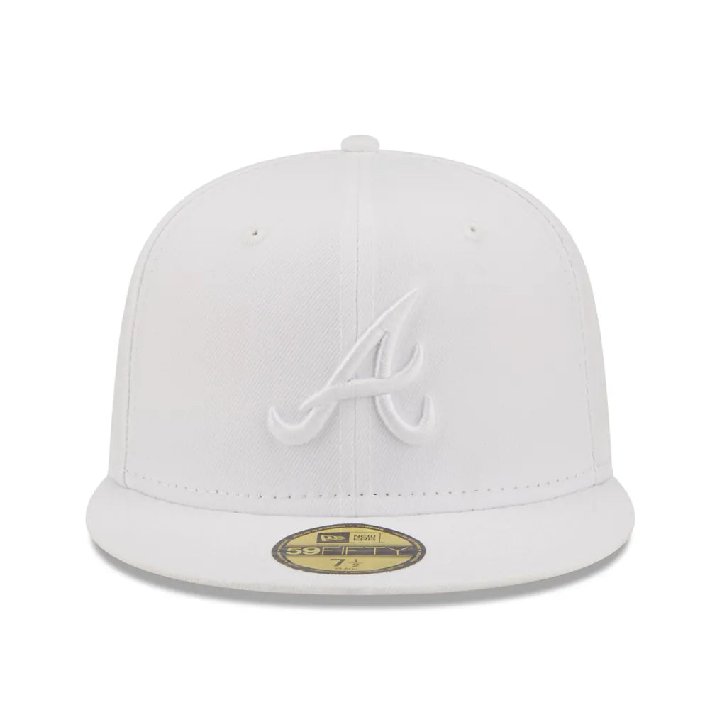 Atlanta Braves New Era White on White 59FIFTY Fitted Hat
