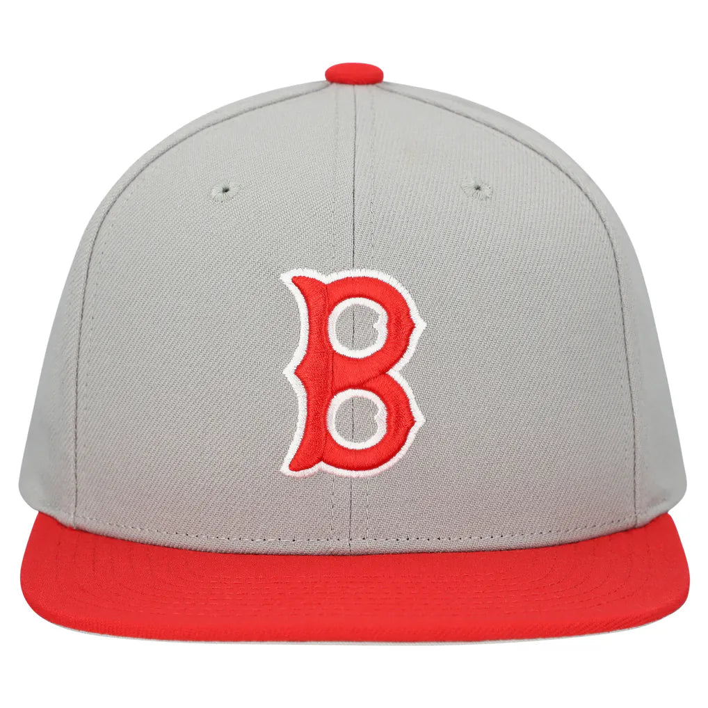Boston Red Sox Mitchell & Ness Cooperstown Collection Basic Flip Snapback Hat - Gray