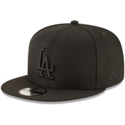 Los Angeles Dodgers New Era Black on Black 9FIFTY Team Snapback Adjustable Hat - Black Techwosell