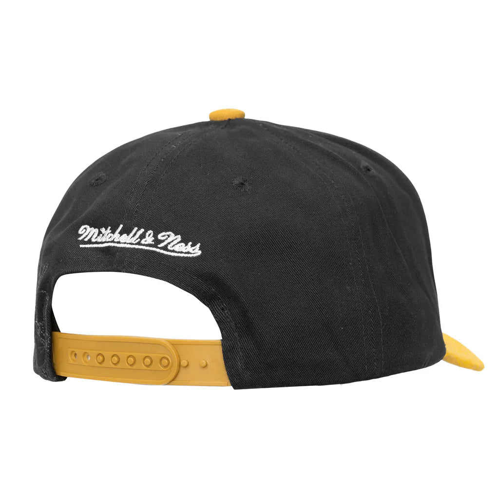 Boston Bruins Mitchell & Ness May Flowers Pro Crown Adjustable Hat - Black/Gold Techwosell
