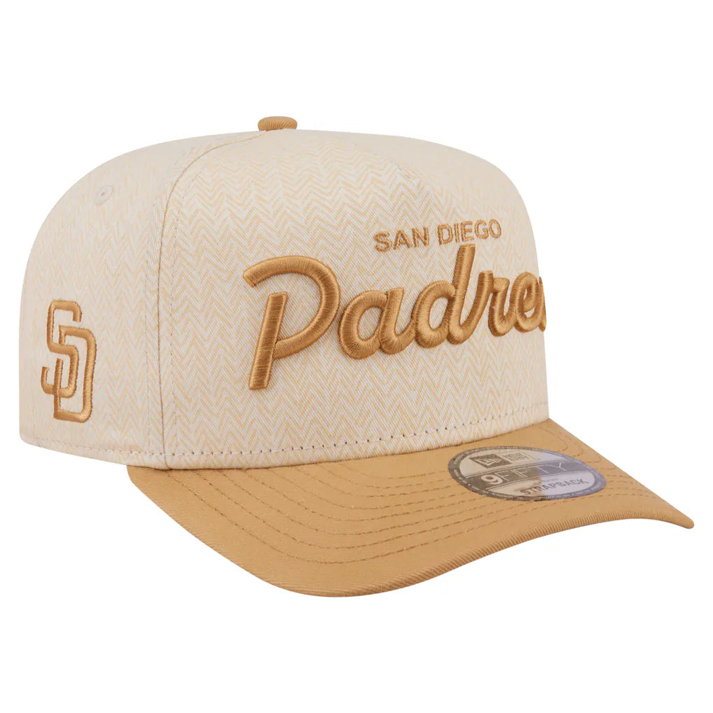 San Diego Padres New Era Herringbone 9FIFTY A-Frame Snapback Hat - Cream