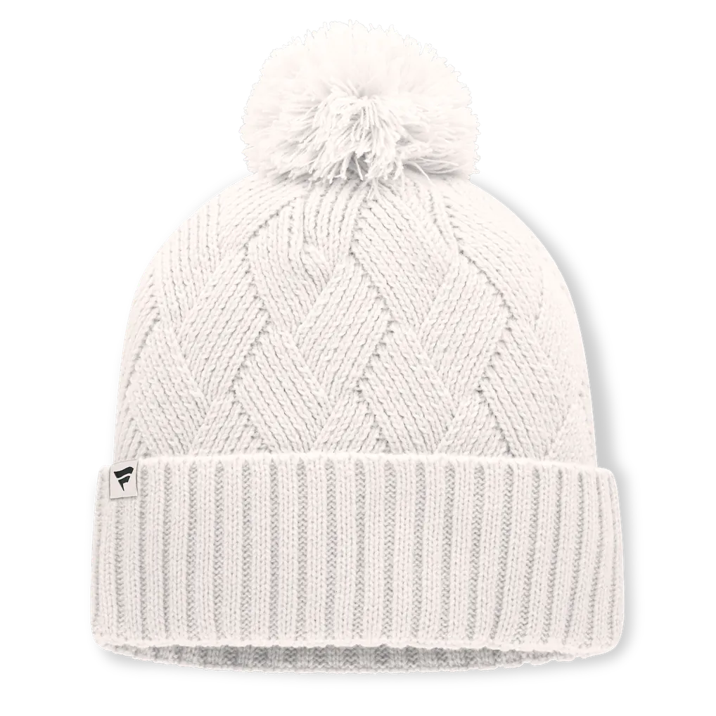 Boston Bruins Fanatics Women's Level Up Cuffed Knit Hat with Pom - Cream Techwosell