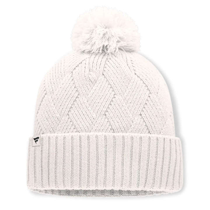 Boston Bruins Fanatics Women's Level Up Cuffed Knit Hat with Pom - Cream