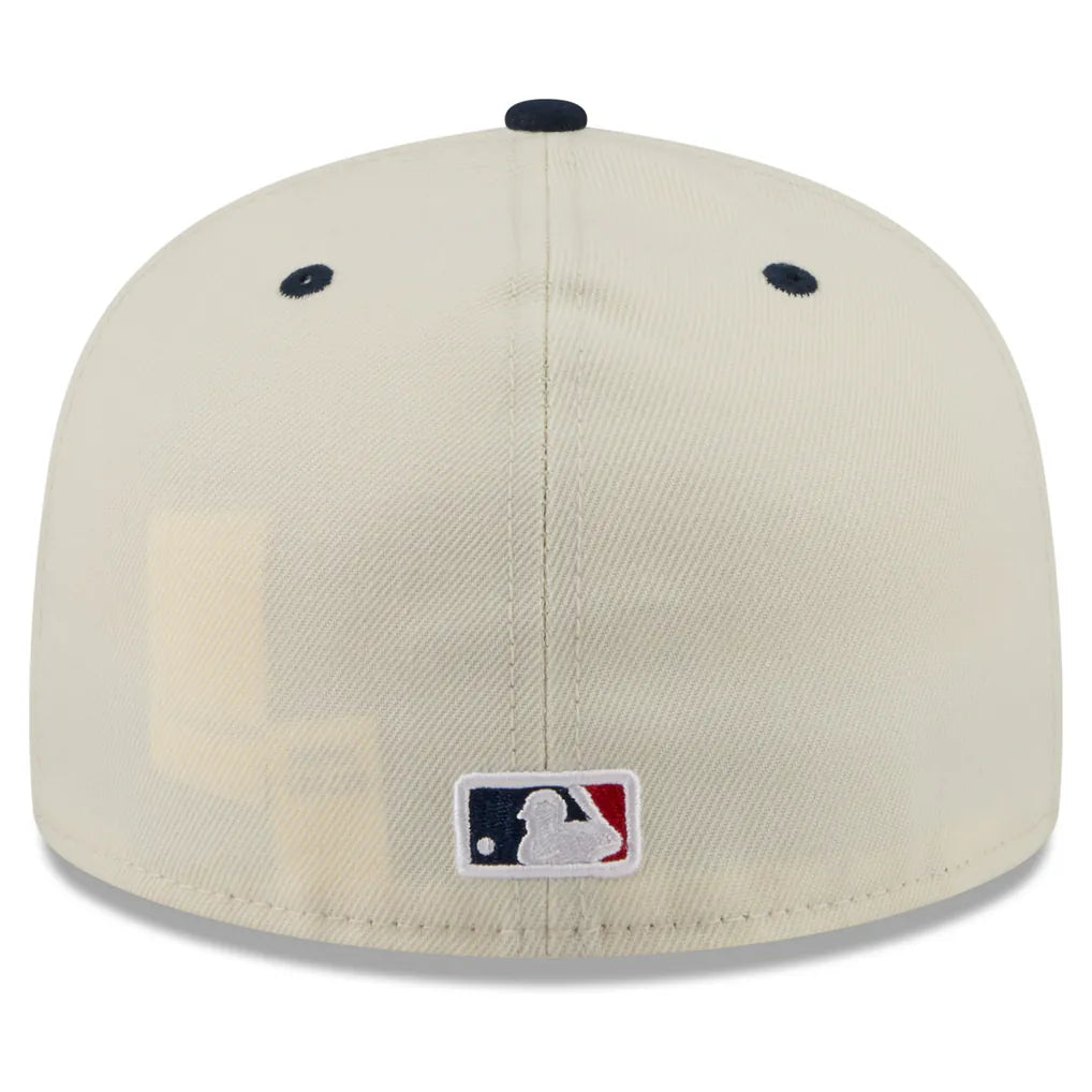 Atlanta Braves New Era USA 250 Fourth of July 59FIFTY Fitted Hat - Cream/Navy Techwosell
