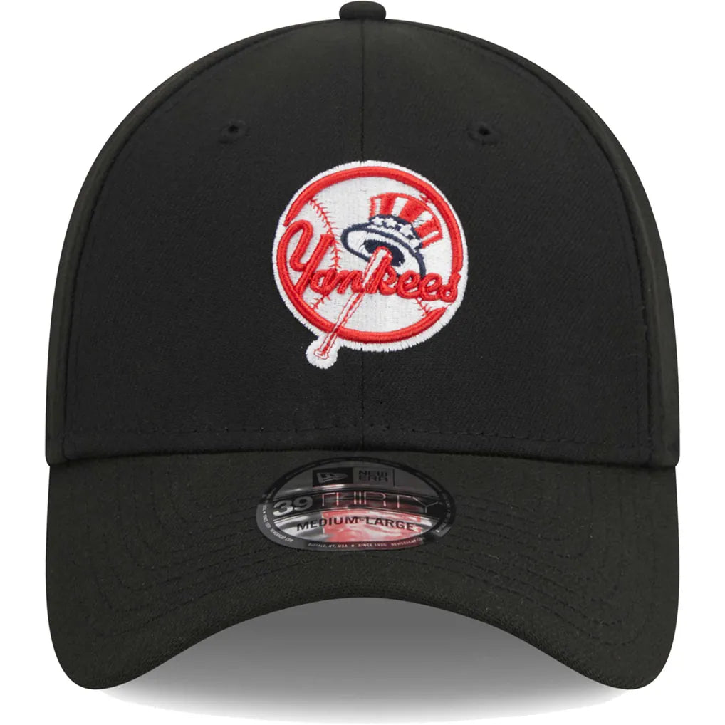 New York Yankees New Era Logo 39THIRTY Flex Hat - Black Techwosell