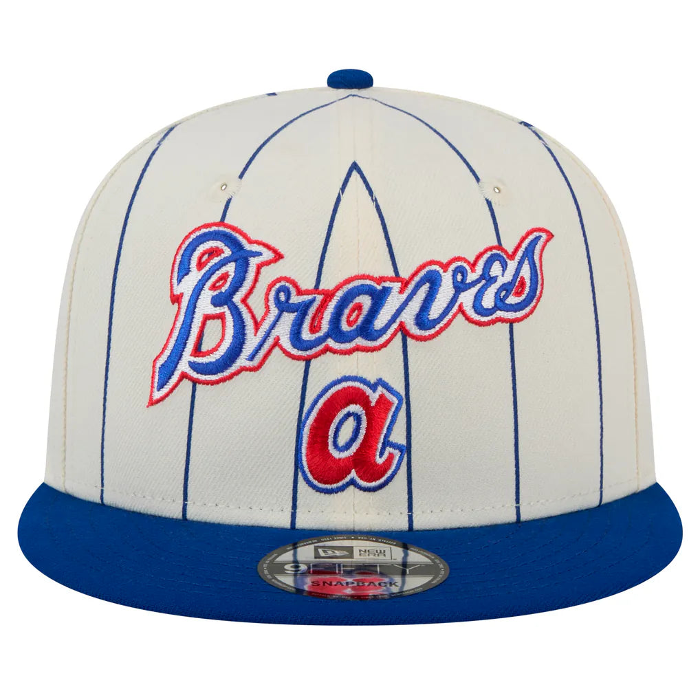 Atlanta Braves New Era Jersey Pinstripe 9FIFTY Snapback Hat - White Techwosell