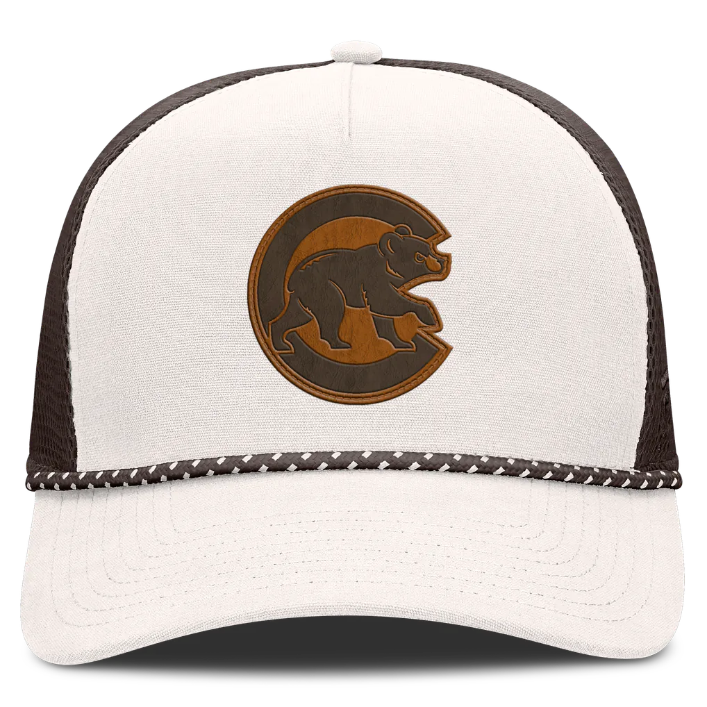 Chicago Cubs Fanatics Level Up Bronco Adjustable Trucker Hat - Cream/Brown Techwosell