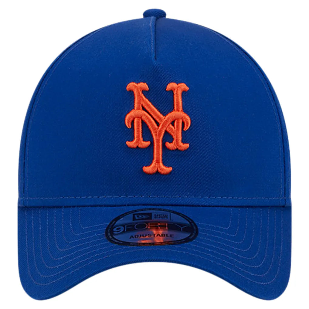 New York Mets New Era Team Color A-Frame 9FORTY Adjustable Hat - Royal Techwosell