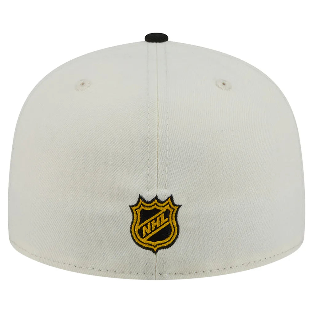 Boston Bruins New Era Localized Stitched 59FIFTY Fitted Hat - Cream/Black Techwosell