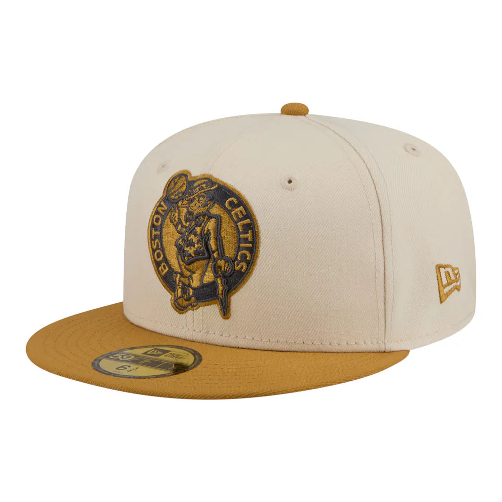 Boston Celtics New Era Two-Tone Color Pack 59FIFTY Fitted Hat - Cream/Tan Techwosell