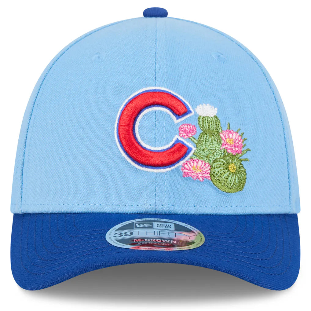 Chicago Cubs New Era 2026 Spring Training M-Crown 39THIRTY Flex Hat - Light Blue/Royal