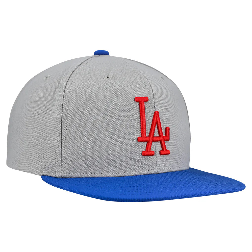 Los Angeles Dodgers Mitchell & Ness Cooperstown Collection Basic Flip Snapback Hat - Gray