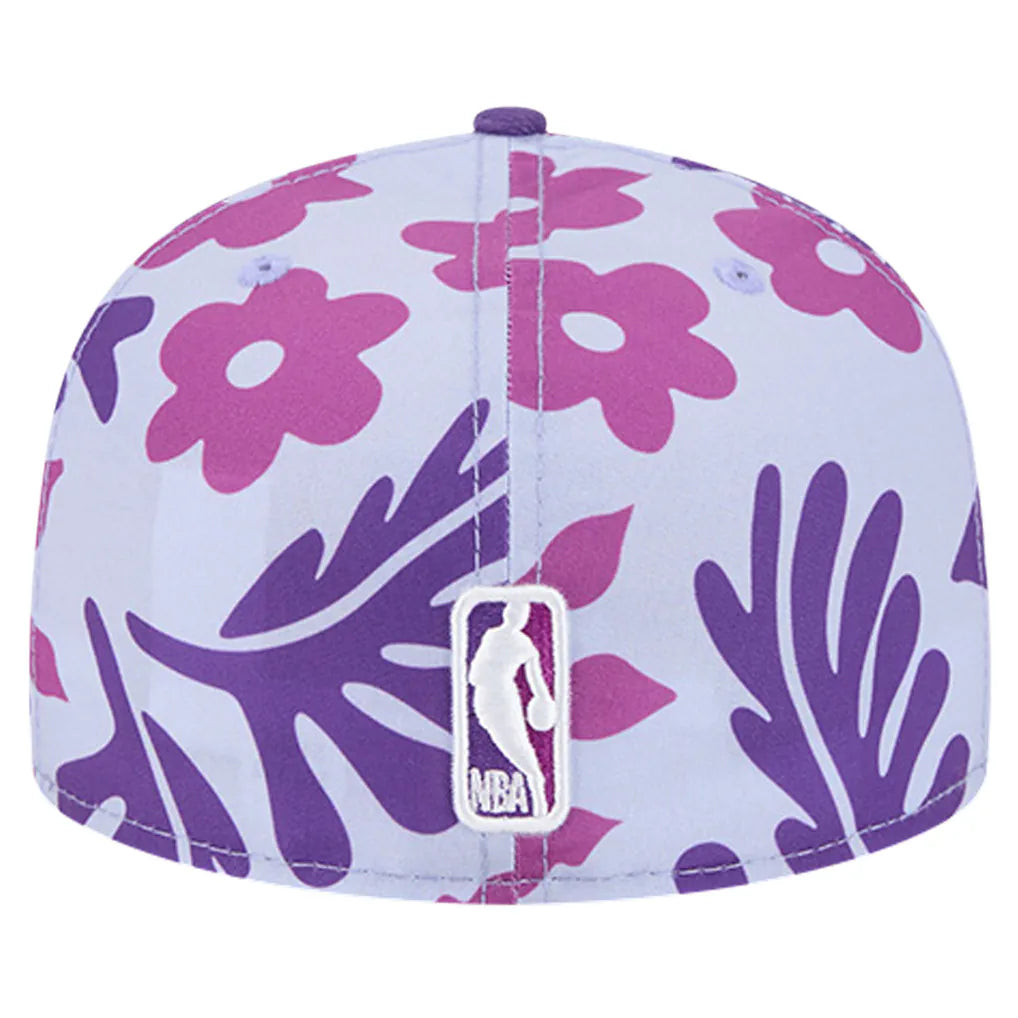 Los Angeles Lakers New Era Palm Fronds 2-Tone 59FIFTY Fitted Hat - Purple