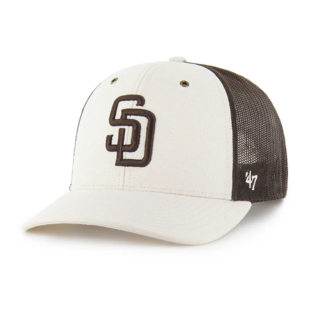 San Diego Padres Carhartt x '47 Undyed Trucker Adjustable Hat - Natural/Brown