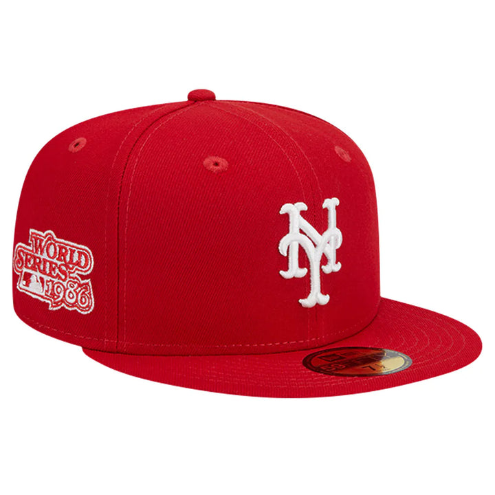 New York Mets New Era Logo 59FIFTY Fitted Hat - Red