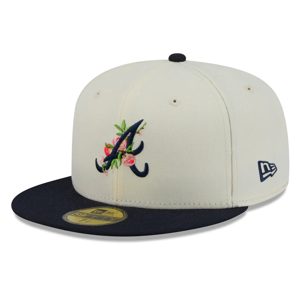 Atlanta Braves New Era Blossom 59FIFTY Fitted Hat - White/Navy