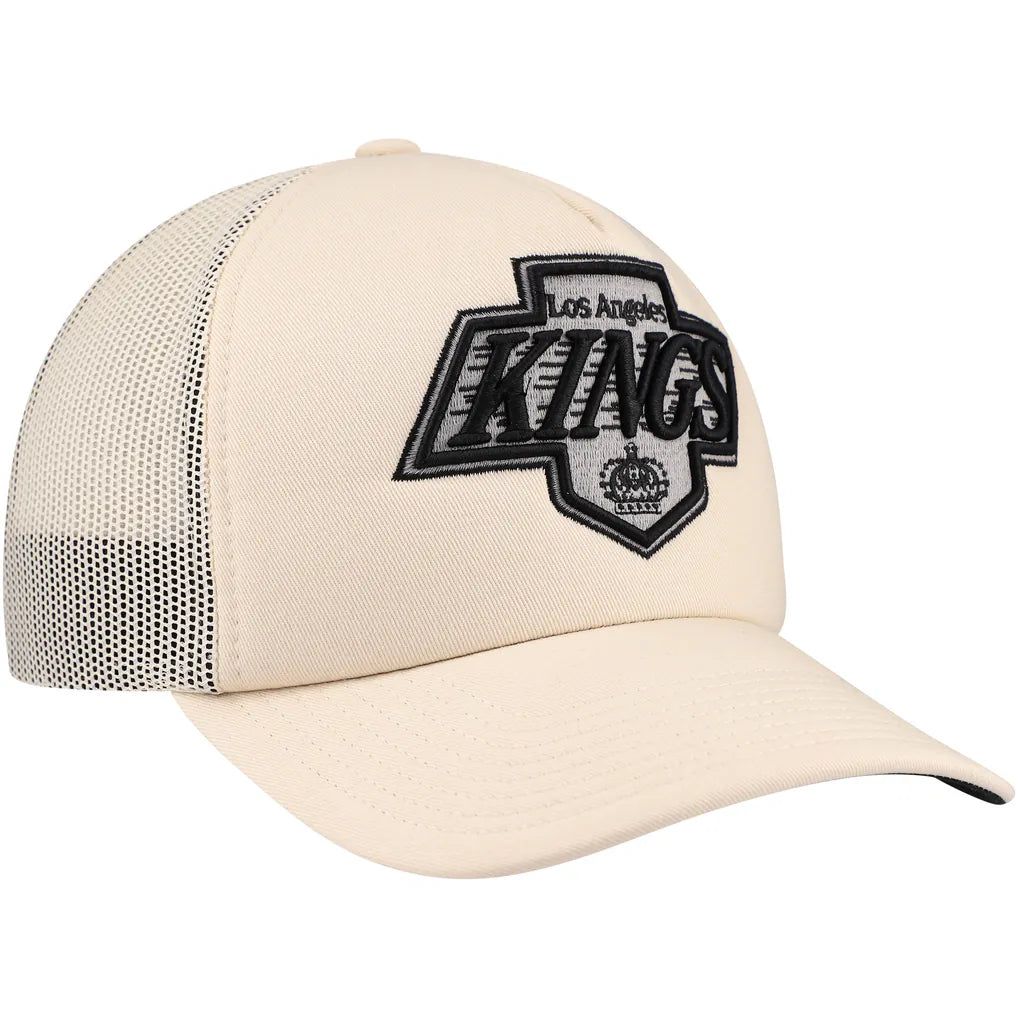 Los Angeles Kings Mitchell & Ness Foam Front Trucker Adjustable Hat - Cream