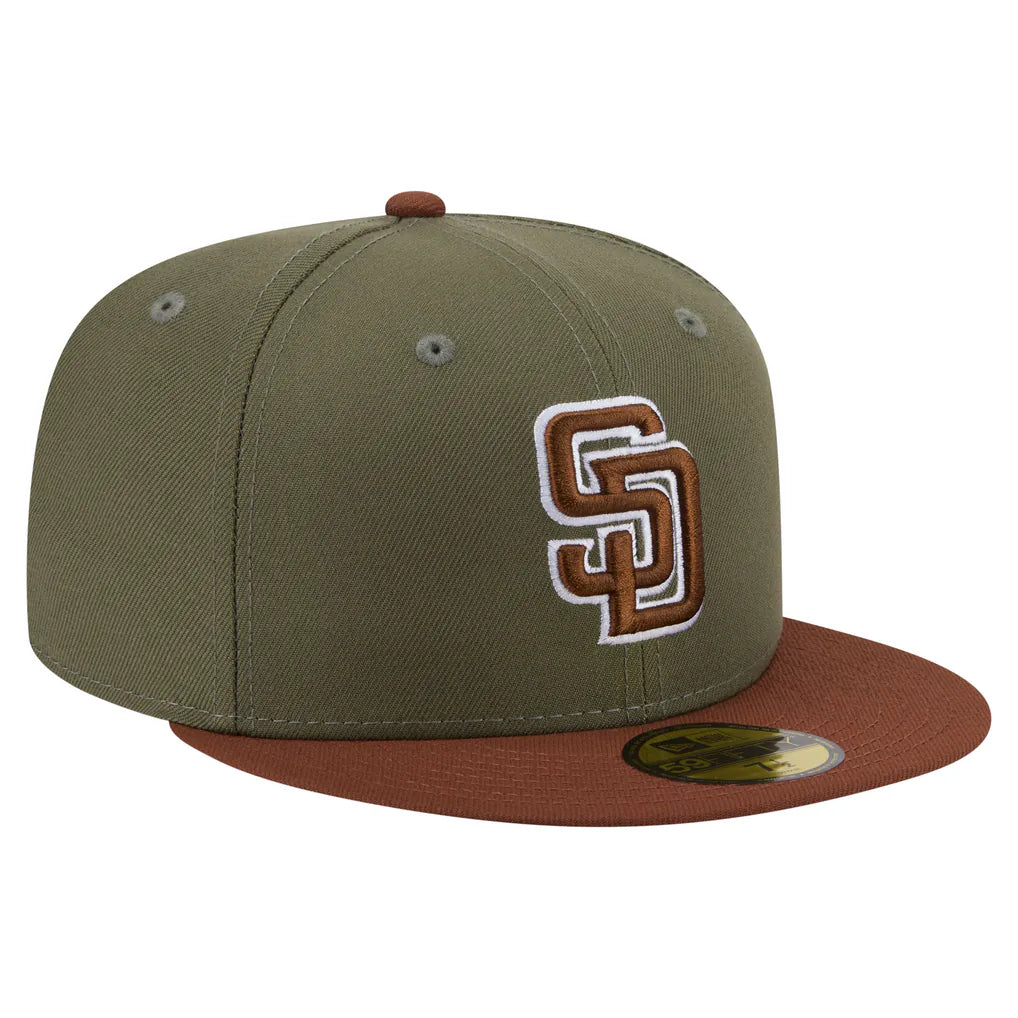 San Diego Padres New Era Color Pack 59FIFTY Fitted Hat - Olive/Brown Techwosell