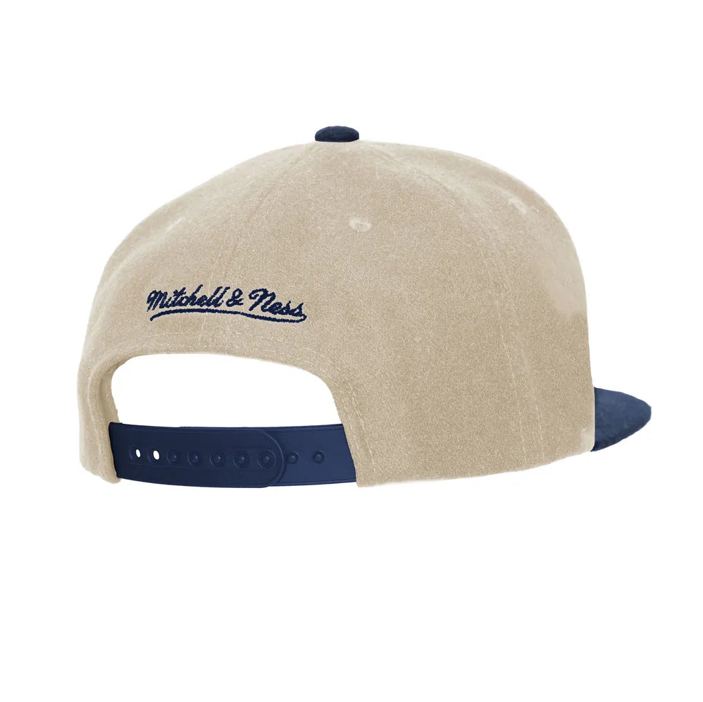 New York Yankees x New York Mets Mitchell & Ness Subway Series Matchup Snapback Hat - Cream Techwosell