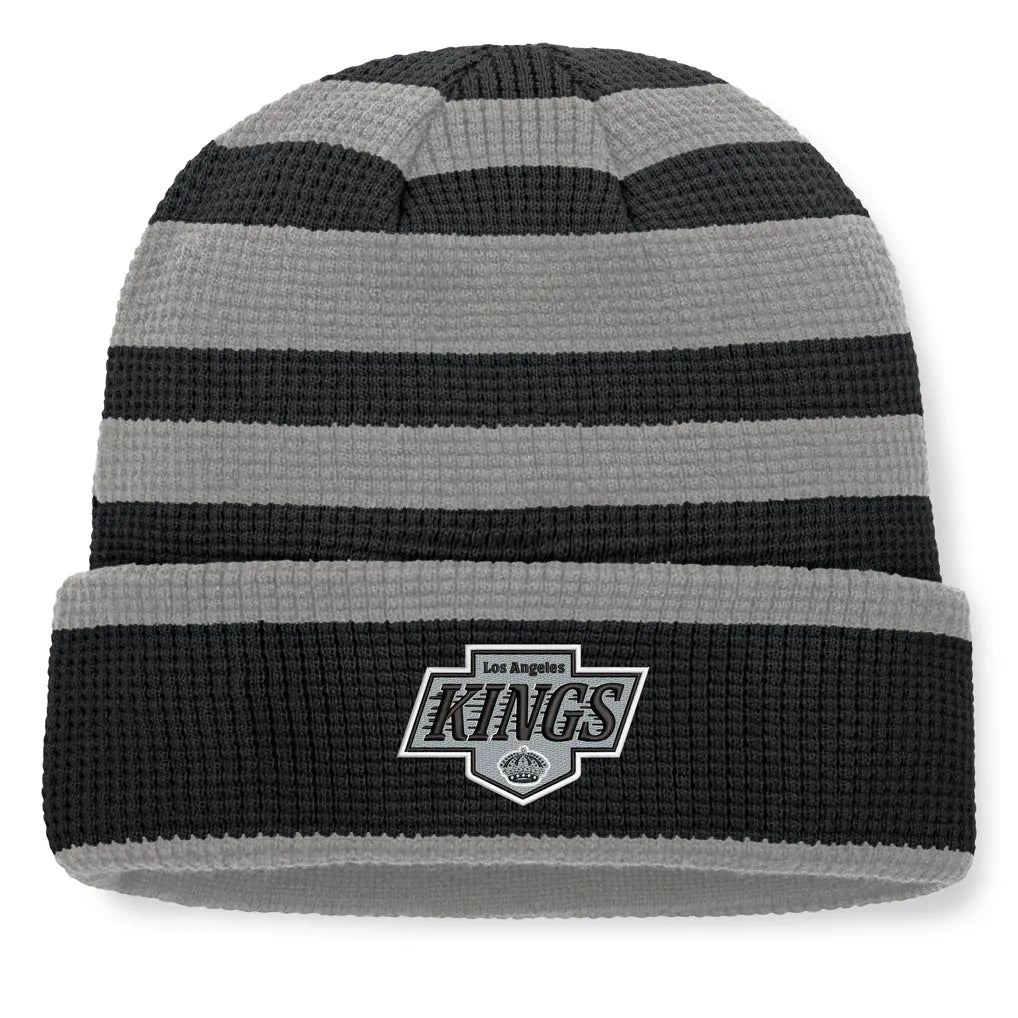 Los Angeles Kings Fanatics Fundamental Steady Cuffed Knit Hat - Black/Silver Techwosell