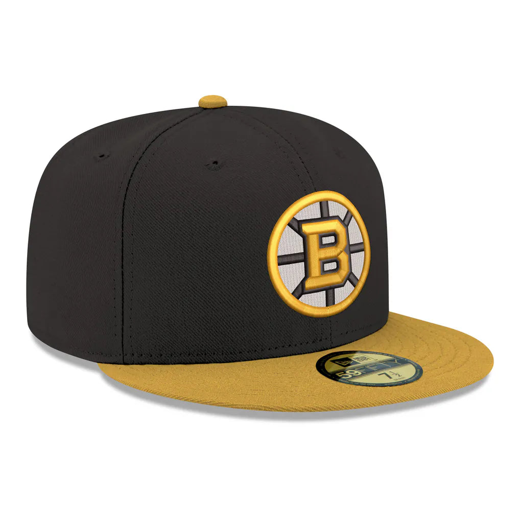 Boston Bruins New Era Core Logo Two-Tone 59FIFTY Fitted Hat - Black