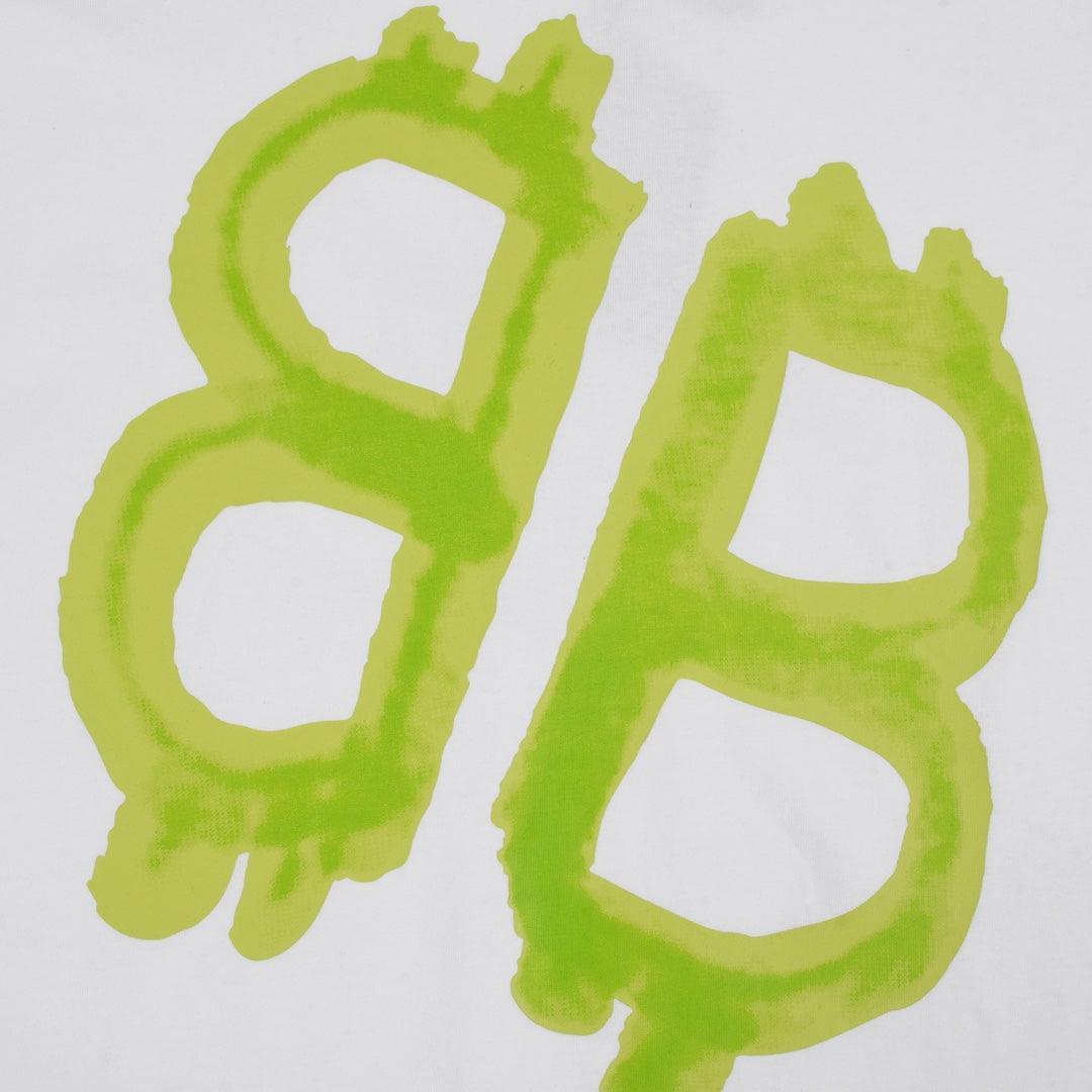 Balenciaga White & Green T-Shirt Without Collar