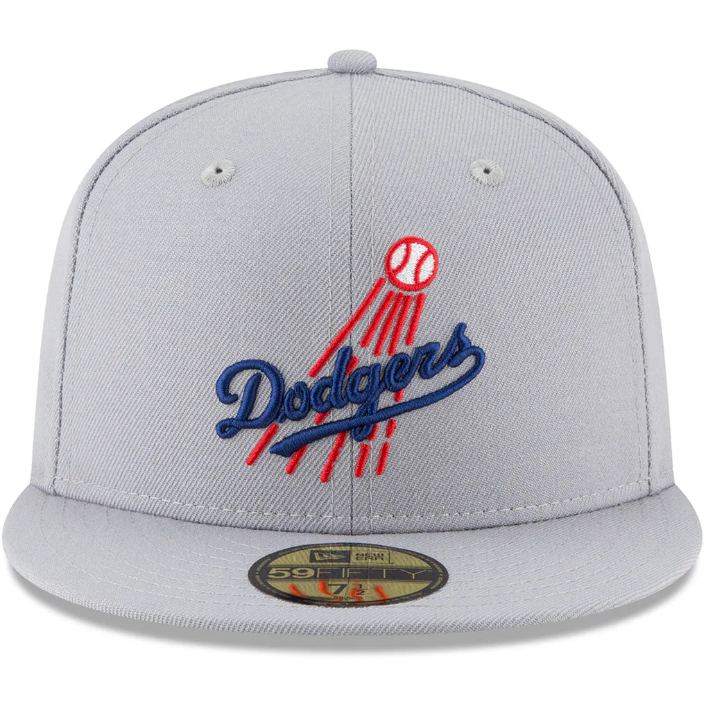 Los Angeles Dodgers New Era Cooperstown Collection Wool 59FIFTY Fitted Hat - Gray Techwosell