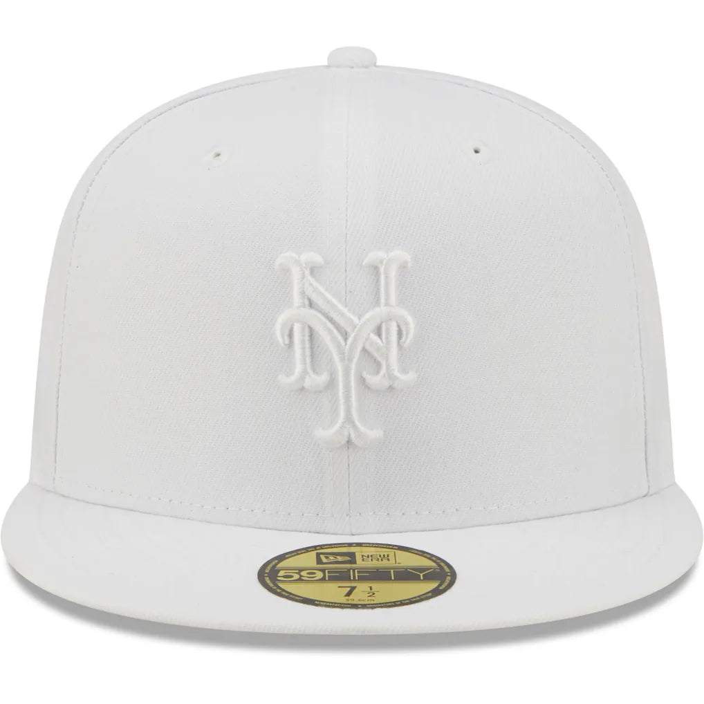 New York Mets New Era White on White 59FIFTY Fitted Hat