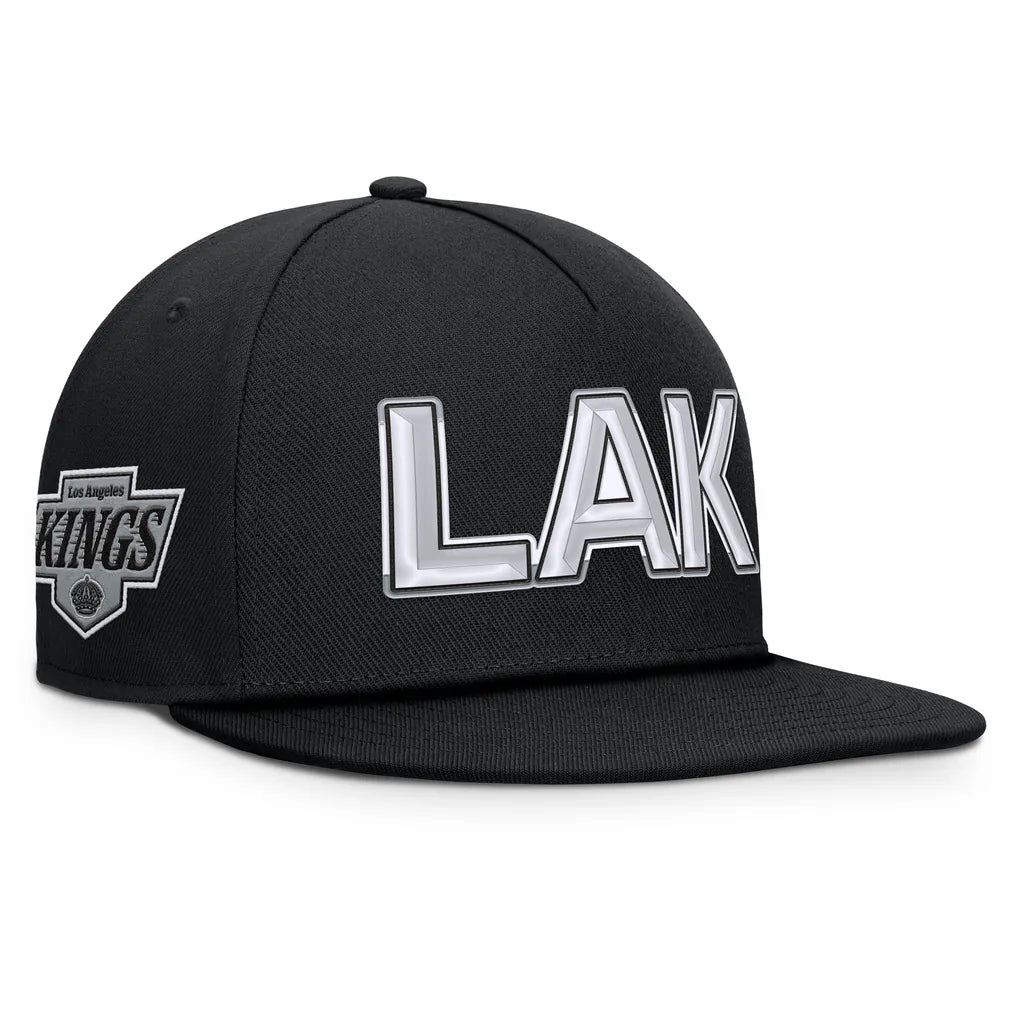 Los Angeles Kings Fanatics Authentic Pro Rink Team Code Snapback Hat - Black Techwosell