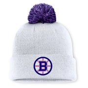 Boston Bruins Fanatics Authentic Pro Hockey Fights Cancer Cuffed Knit Hat with Pom - White Techwosell