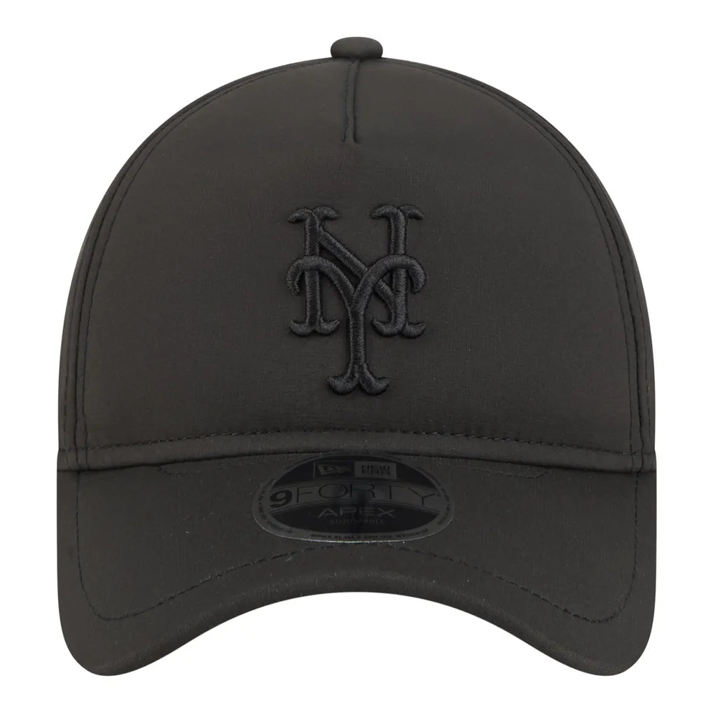 New York Mets New Era Injection Apex 9FORTY Adjustable Hat - Black