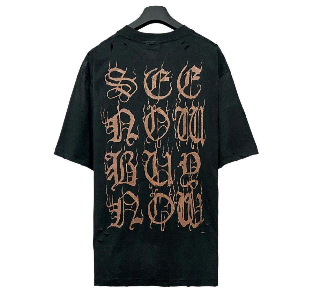 Balenciaga Faded Black T-Shirt Without Collar