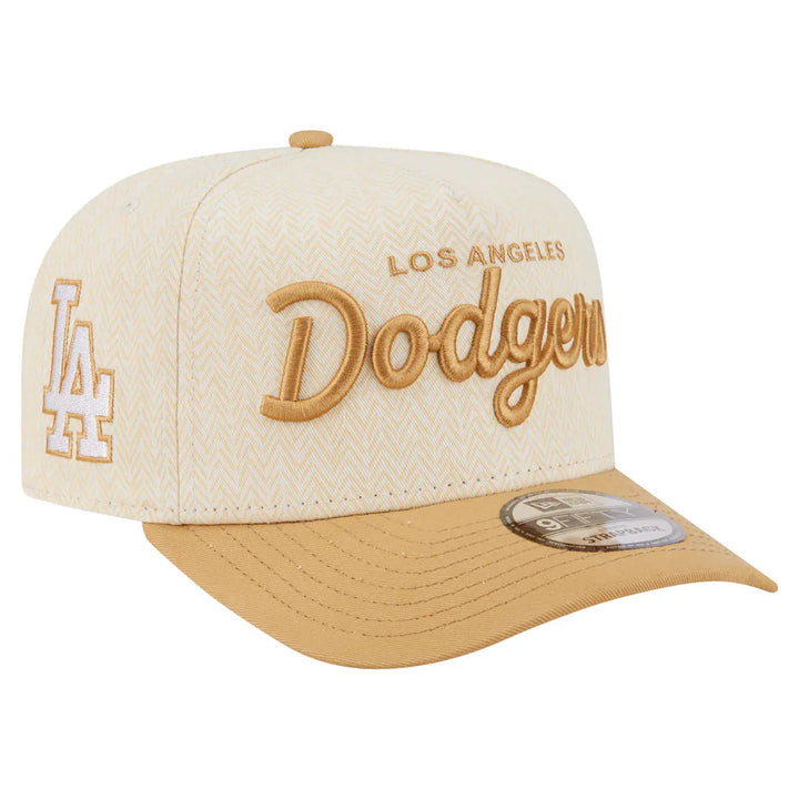 Los Angeles Dodgers New Era Herringbone 9FIFTY A-Frame Snapback Hat - Cream