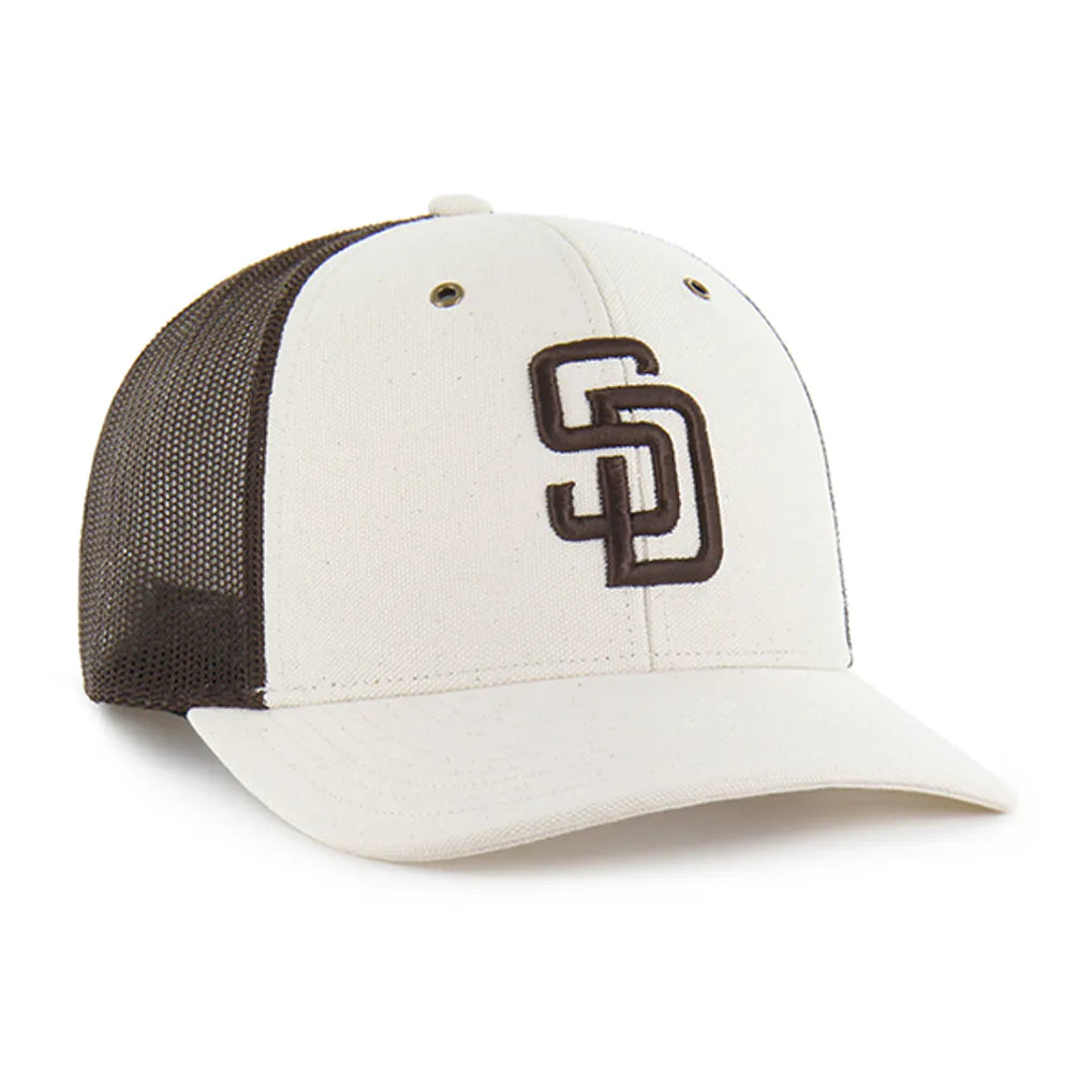 San Diego Padres Carhartt x '47 Undyed Trucker Adjustable Hat - Natural/Brown Techwosell